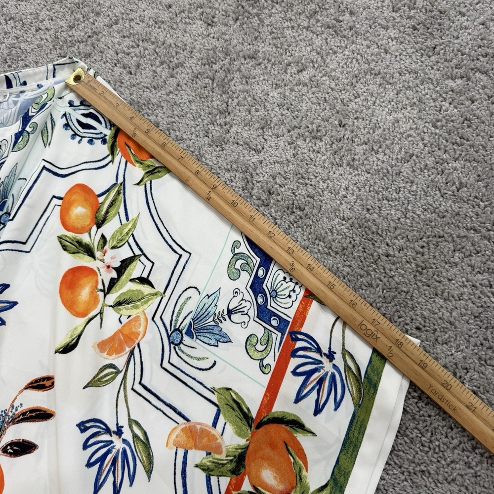 Chicos Island Oranges Poncho OS NWT Fruit AOP Mediterranean Resort Euro Summer - Picture 6 of 13
